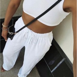 White Fox Boutique - Live It Up Linen Pants White - M